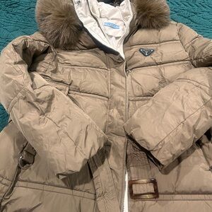 Prada Brown Jacket with Fur Detail